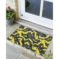 Indoor Outdoor Mats, Modern Abstract Geometric Lines Yellow Door Mat
