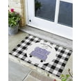 Indoor Outdoor Mats, Truck with Lavender Black and White Lattice Border
