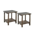 thumbnail image 1 of Indoor Outdoor Mid-Century Weather-Resistant Pine Wood Rectangle End Table, Dark Brown (2PCS), 1 of 9