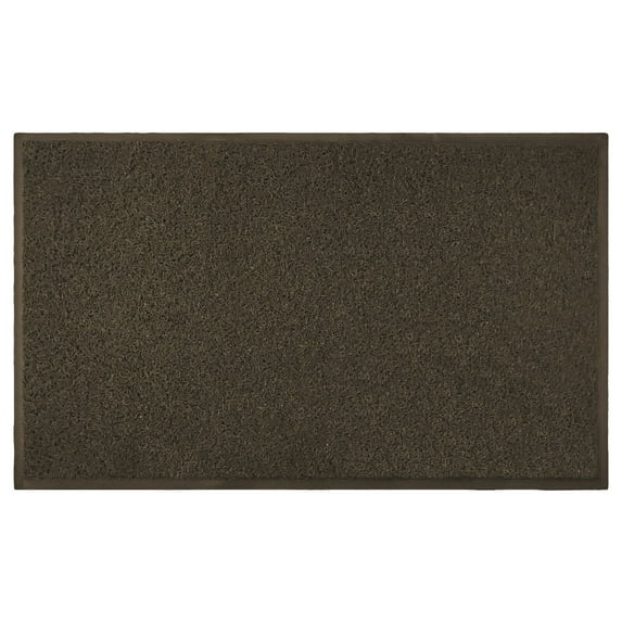 Indoor / Outdoor Mud Dirt Moisture Trapper Door Mat, Non-Slip Rubber Back, 18x30 Rectangle - Chocolate