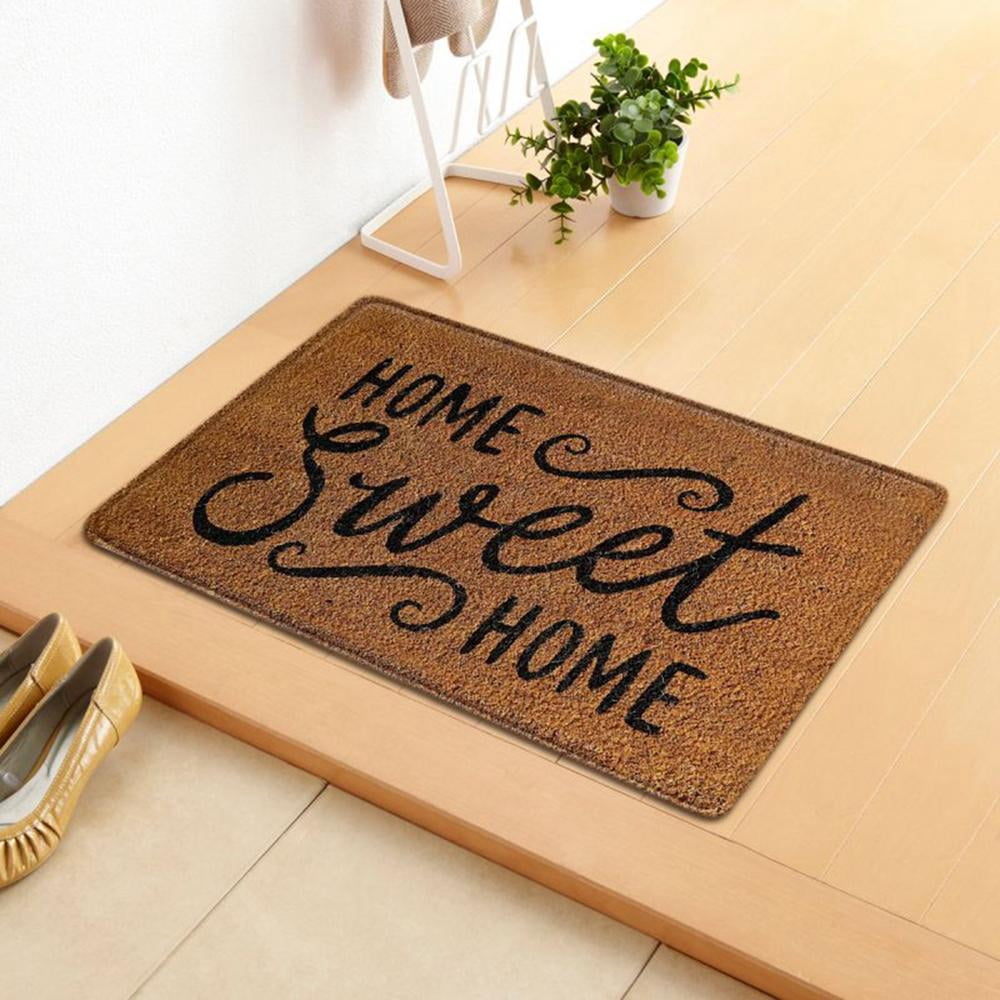 "As For Me And My House" Black Doormat - 30x18 Inch Embroidered Non-Slip Entryway Mat