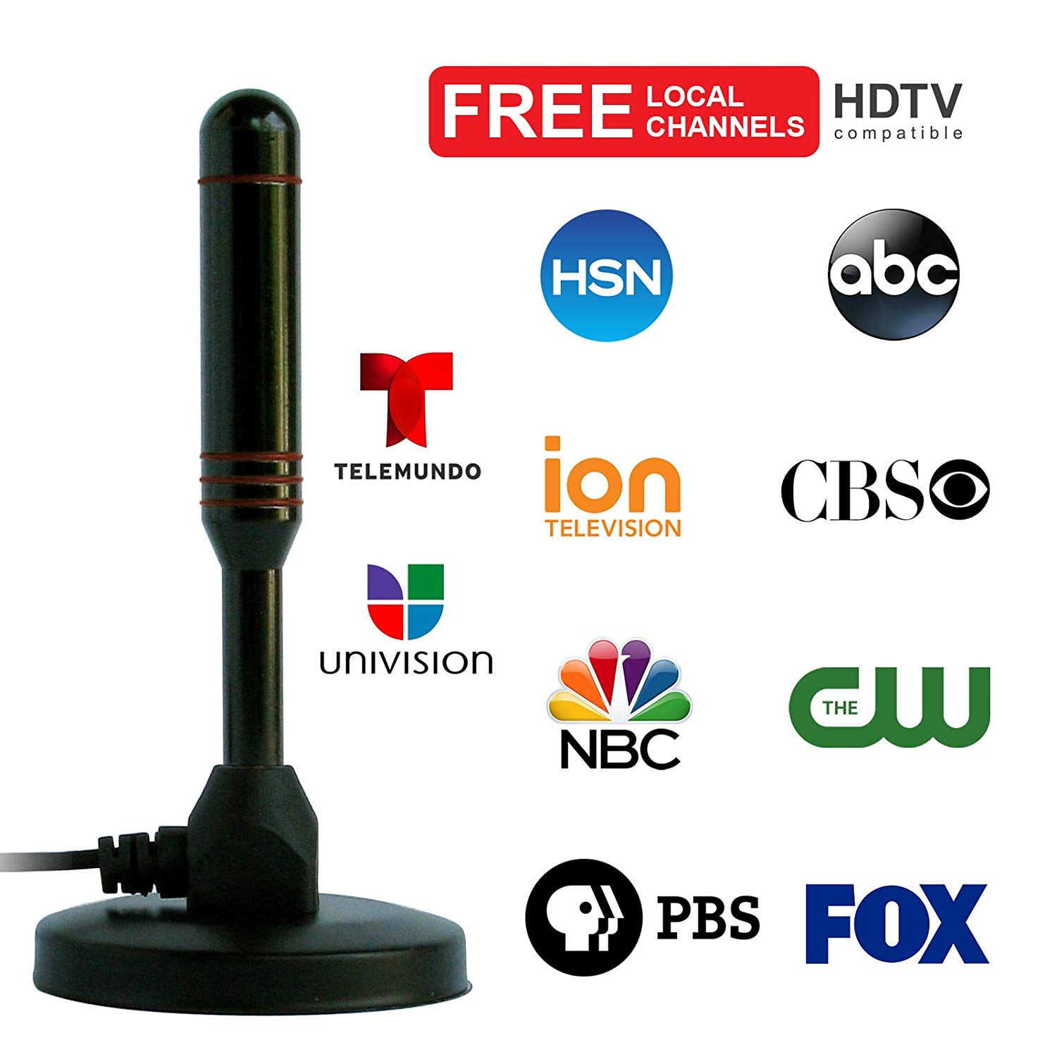 Indoor Outdoor Omni- Directional 360°  Digital Roof TV Antenna