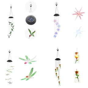 Indoor/Outdoor Ornaments Solar Powered LED Wind Chimes Home Garden Yard Decor Light Lamp Color Changing(Butterfly)