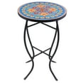 thumbnail image 1 of Indoor/Outdoor Patio Round Ceramic Tile Side Table Plant Stand Faberge, 1 of 5