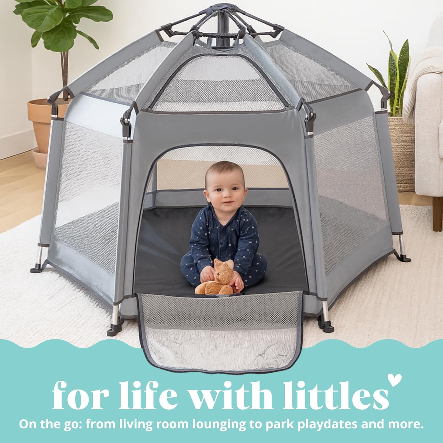 Indoor & Outdoor  Playpen with Canopy |  Beach Tent, Foldable, Lightweight, Travel Bag, & Mosquito Net |   Pack and  Tent []