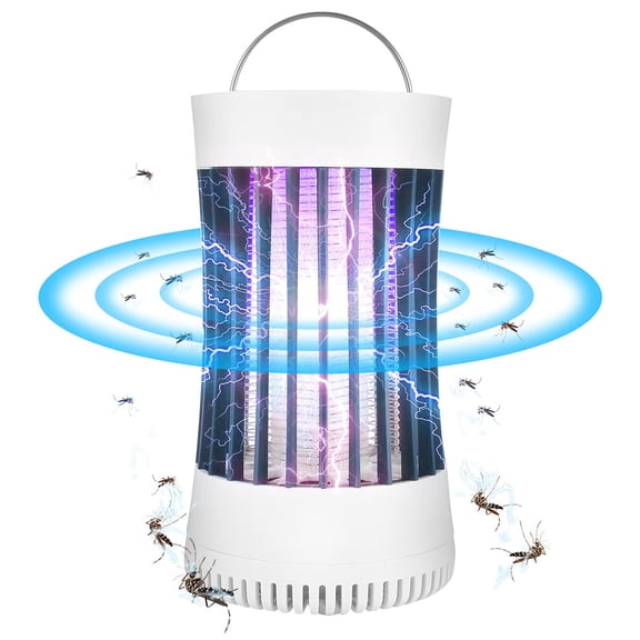 Indoor Outdoor Portable Mosquito Zapper,Electric Bug Killer with USB Mosquito Trap Mosquito Killer for Home Yard Camping(White)