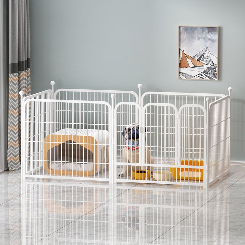 Indoor Outdoor Portable Puppy Playpen Big Dog Fence Cage with Gate for