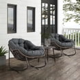 thumbnail image 1 of Indoor Outdoor Rattan Rocking Chair with Cushion, Yardmaster Oversized Patio Papasan Rocking Chair for Patio, Porch, Garden, Bedroom, Comfy Recliner Rocking Chair with 250 lbs Capacity, 1 of 12