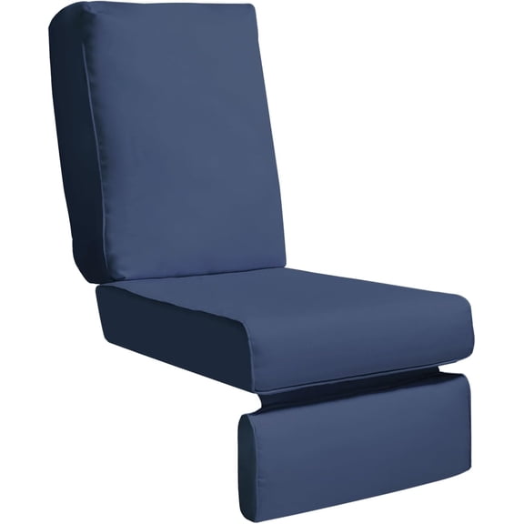 Indoor Outdoor Recliner Replacement Cushion, Patio Furniture Chair Sofa Washable Cushion Deep Seat, UV Protected, Fade Protected and Water Spill Repellet, Cover Can be Replaced (Navy Blue)
