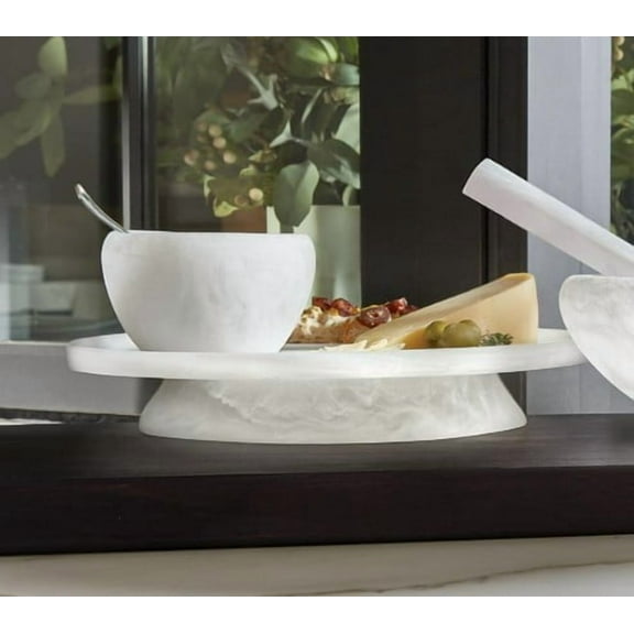 Indoor/Outdoor Resin Serveware, 13-Inch Diameter, Pedestal Tray