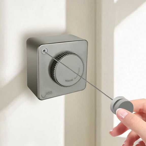 Indoor Outdoor Retractable Clothesline, Heavy-Duty Wall Mounted Stainless Steel Drying Line with 15.1 Feet Cord