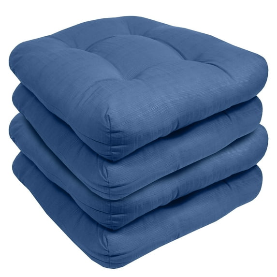 Indoor-Outdoor Reversible Patio Seat Cushion Pad 2-4-6-12 Pack 19" x 19" Blue