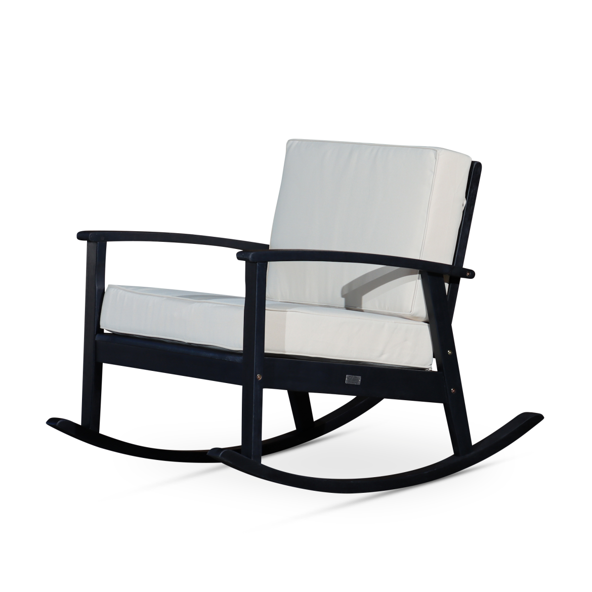 Indoor Outdoor Rocking Chair, Eucalyptus Rocker Recliner Chair with ...