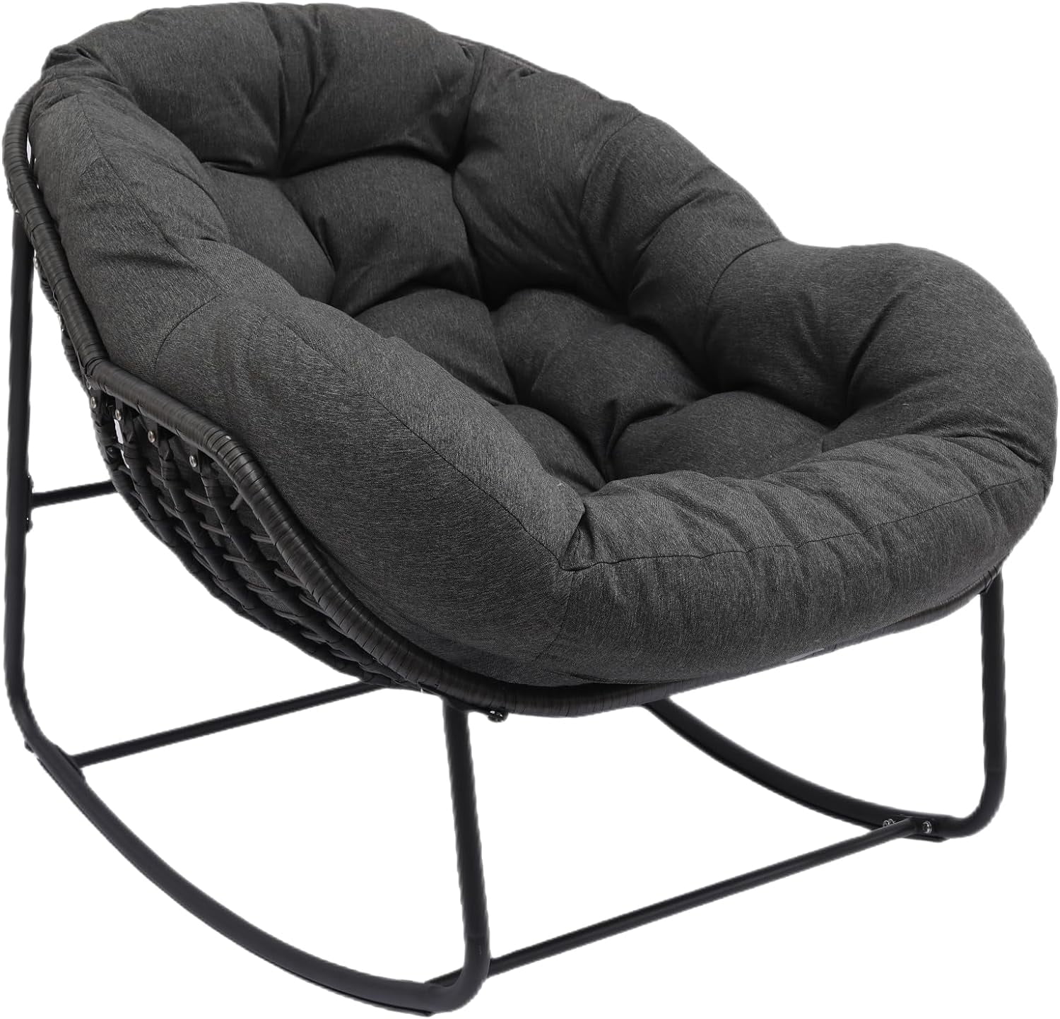 Indoor & Outdoor Rocking Chair, Oversized Rattan Royal Rocking Chair ...