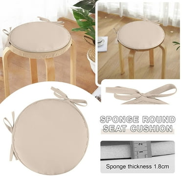Indoor Outdoor Round Chair Cushions 12 inch, Waterproof Bistro Seat Cushion with Ties ，Non Slip Circle Stool Chair Pads