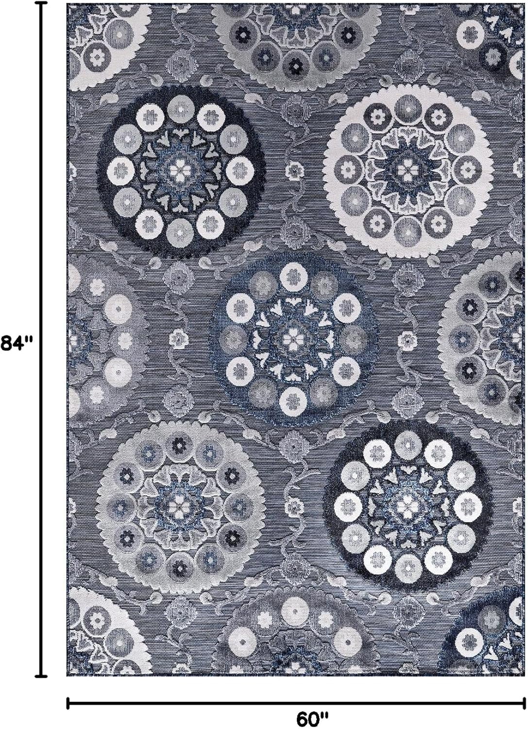 Indoor Outdoor Rug 5x7 Bohemian Medallion Floral Area Rugs for Indoor ...