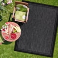 thumbnail image 1 of Indoor Outdoor Rug  5x7 Bordered Dark Grey Black Modern Area Rugs For And Patios Kitchen Hallway Mats Washable Porch Deck Outside Carpet (bordered 5 X 7), 1 of 9