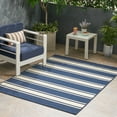 thumbnail image 1 of Indoor/Outdoor Rug, Aesthetic Decor Blue White Stripes Machine Washable Carpet, Pet- Friendly Area Rug, Entryway Mat Ideal for Hallway, Living Room, Bedroom, Laundry Room, Patio and Garden(5'3" X 7'), 1 of 7