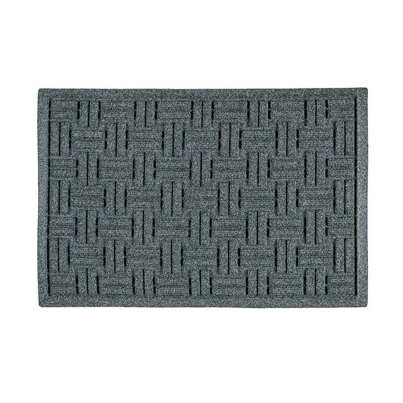 Waterhog Indoor/Outdoor Rug, Basketweave in Bluestone 20"x30"