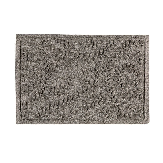 Indoor/Outdoor Rug, Leaves in Grey 20"x30"