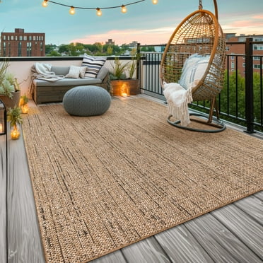 Indoor & Outdoor Rug Natural Boho Style in Beige