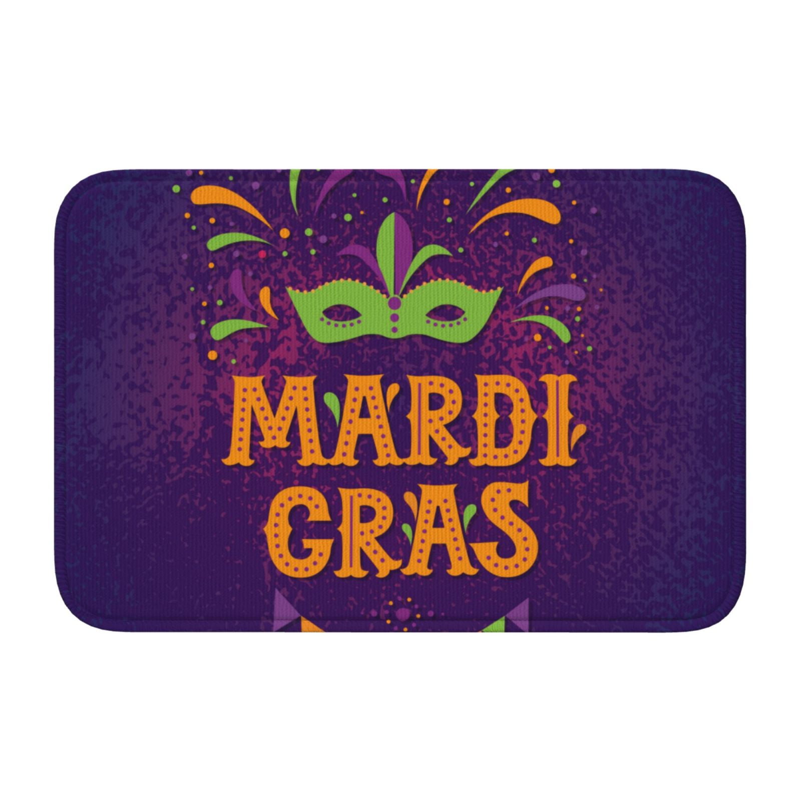 Indoor Outdoor Rugs Mardi Gras2 Lock Edge Bathroom Rugs, Kitchen Rugs
