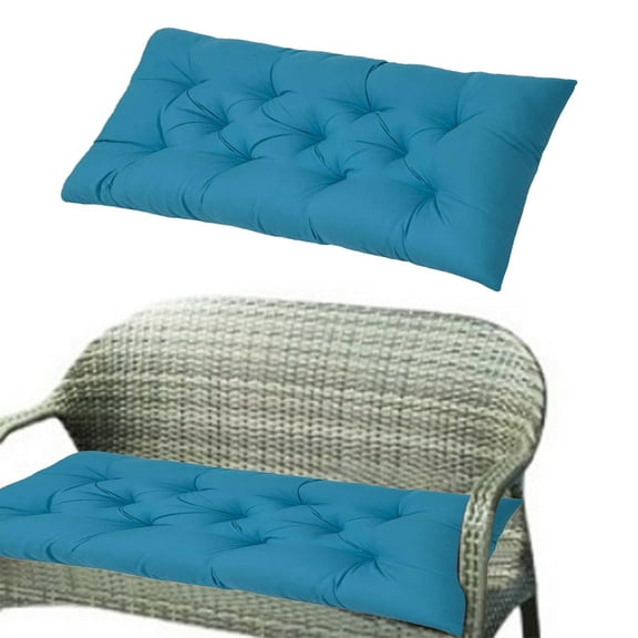 Indoor Outdoor Seat Cushion 19.68x39.37in Polyester Patio Chair Replacement Pillow Soft Waterproof Thick for Garden Furniture Porch Bench Lounger Easy Care Washable Multiple Colors