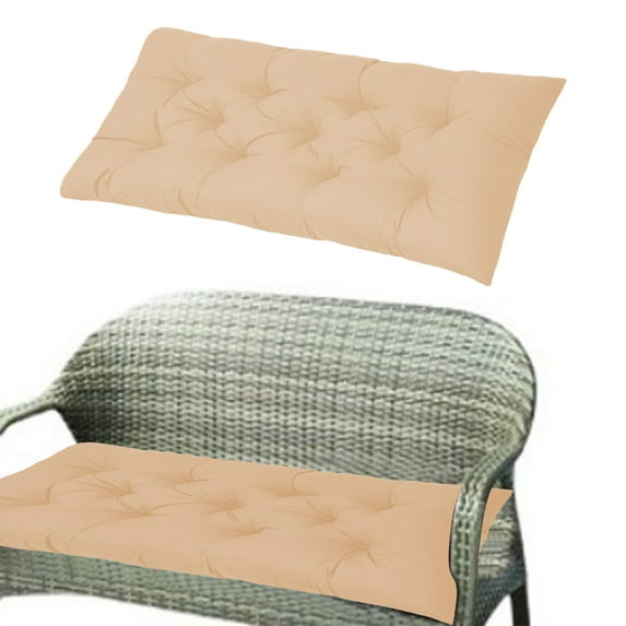Indoor Outdoor Seat Cushion Pad for Patio Chair Lounger | Polyester Waterproof Soft Replacement Pillow | Khaki | 19.7x39.4 in | Universal Fit for Home Garden Furniture