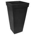 thumbnail image 1 of Indoor & Outdoor Self-Watering Square Planter, Symphony, 15" x 28", Black - Planting Containers for Plants and Flowers - Gardening and Landscaping Accessories, 1 of 9