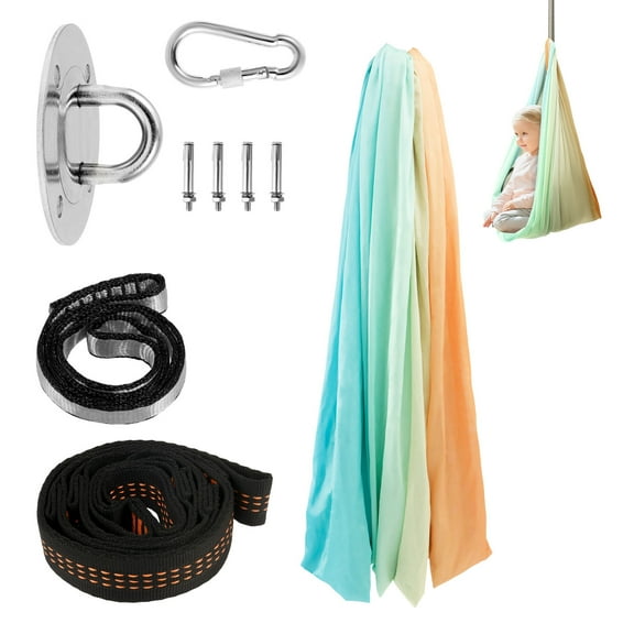 Indoor Outdoor Sensory Swing Relaxing Firm Double Layer Therapy Cuddle Swings Stable Easy to Install Sensory Swing Bundle for Living Rooms