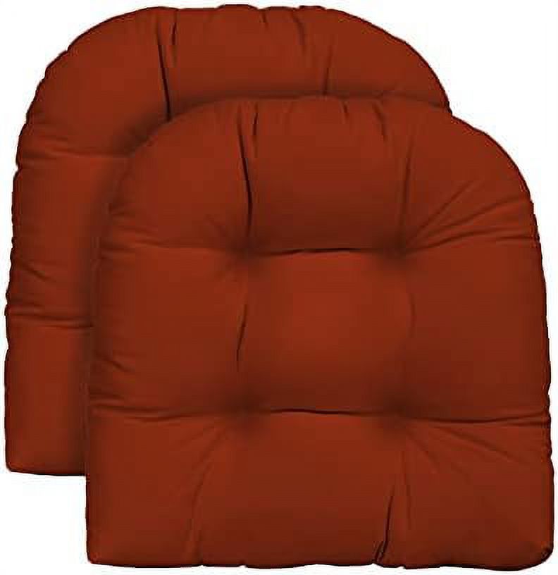 Indoor Outdoor Set of 2 UShape Wicker Tufted Seat Cushions Patio