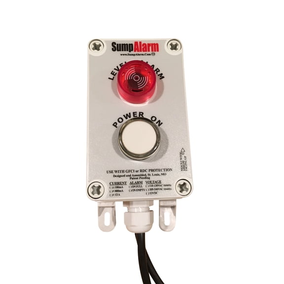 Indoor/Outdoor, Sewage/Septic High Water Alarm with Power Indicator LED, Includes Sludge Boss Float, 33 Foot Float Length