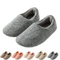 thumbnail image 1 of Slippers for Women Men Slip-on Warm House Slipper Fleece-Lined Bedroom Shoes Soft Memory Foam Comfy Faux Fur Shoe Anti-Skid Rubber Sole Cozy Birken-style Lounge Hotel, 1 of 4