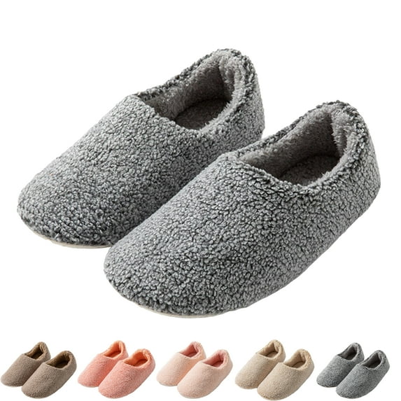Slippers for Women Men Slip-on Warm House Slipper Fleece-Lined Bedroom Shoes Soft Memory Foam Comfy Faux Fur Shoe Anti-Skid Rubber Sole Cozy Birken-style Lounge Hotel