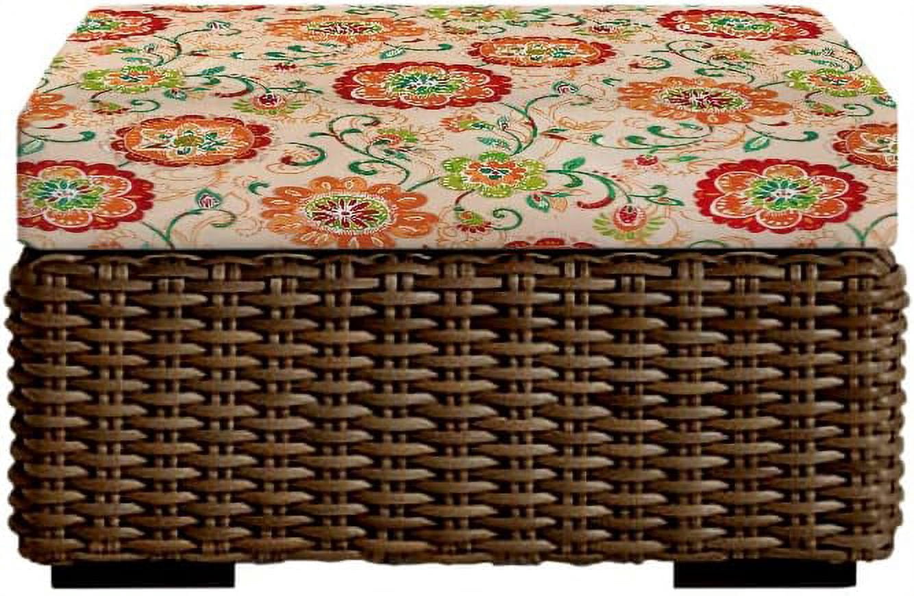 Indoor Outdoor Single Foam Ottoman Cushion, (23" X 19" X 4", Fanfare ...