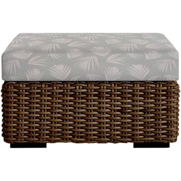 POCASSY Outdoor Patio Brown Ottoman with Cushion(Set of 2) - Walmart.com