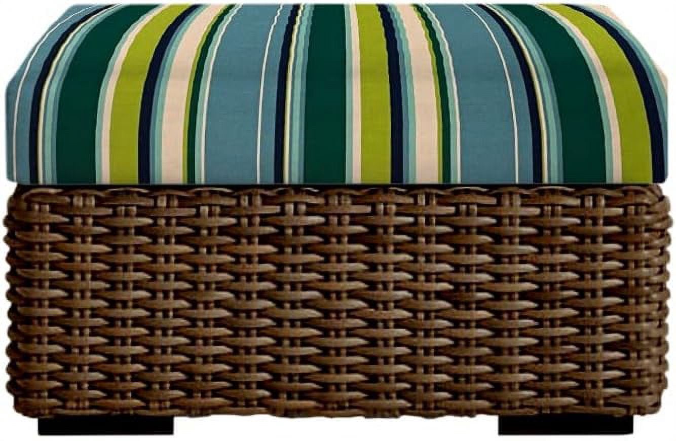 Indoor Outdoor Single Foam Ottoman Cushion, (24" X 24" X 4", Capri Blue ...