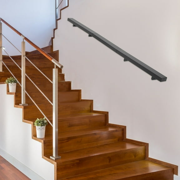 Indoor&Outdoor Staircase Handrail, 6 Feet Stainless Steel Staircase Handrail for Installing on Horizontal, Inclined, or Vertical Walls, for Homes, Offices, or Public Places