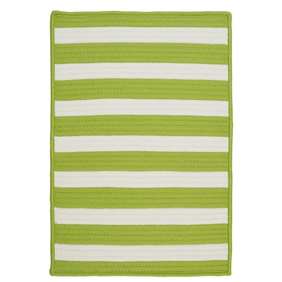 TR29R144X180S Stripe It - Bright Lime 12x15 Rug, 100% Polypropylene - Rectangle.