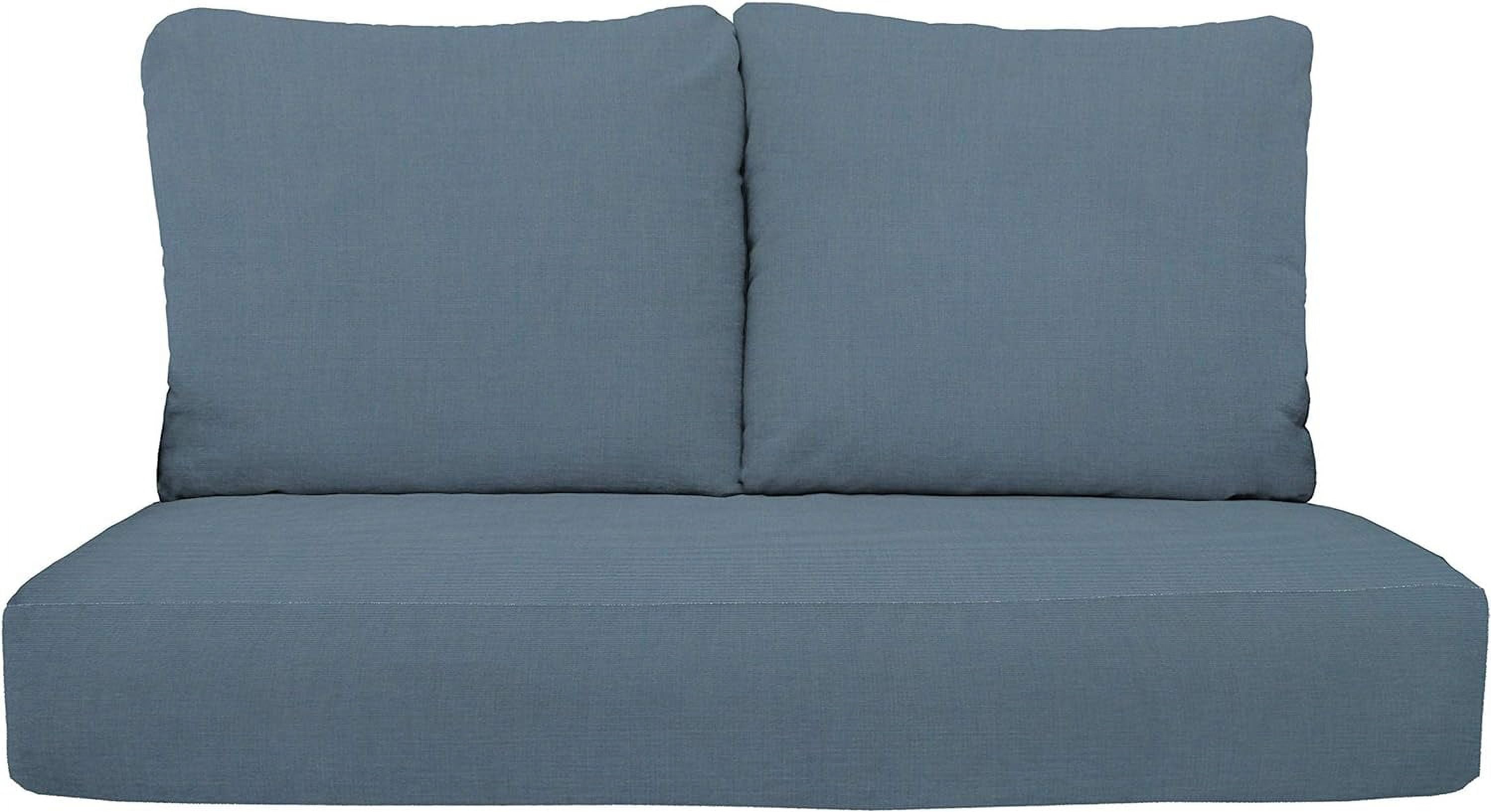 Sunbrella Canvas Pacific Blue Love cheapest Seat Cushion - Indoor / Outdoor Wicker Loveseat Settee Tufted Cushion - Choose Size