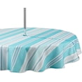 thumbnail image 1 of Indoor/Outdoor Tabletop Collection Multi-use, Machine Washable, Striped, Tablecloth, 60" Round w/Zipper, Beach House, 1 of 6