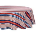 thumbnail image 1 of Indoor Outdoor Tabletop for Spring Summer Decorations, Picnics and Dinner Parties - Stain and Water Resistant, Patriotic Stripes, Tablecloth, 60" Round, 1 of 6