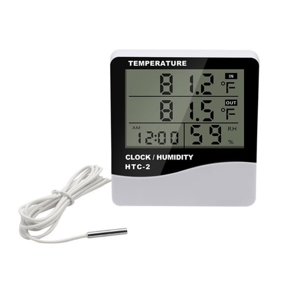 Indoor Outdoor Temperature Monitor With Readings For Refrigerators Aquariums And Living Space Shockproof Construction