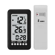 Aoteuk Indoor Outdoor Thermometer, Weytoll LCD ℃/℉ Digital Wireless Indoor/Outdoor Thermometer Clock Temperature Meter with Transmitter