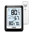 thumbnail image 1 of Indoor Outdoor Thermometer Wireless Weather Stations, Internal External Thermometer Hygrometer, Home Batteryoperated Temperature Humiditymonitors330 Feet (About 100 Meters) Backlight Display, 1 of 6