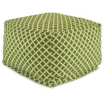 Indoor Outdoor Treated Polyester Sage Bamboo Ottoman Pouf