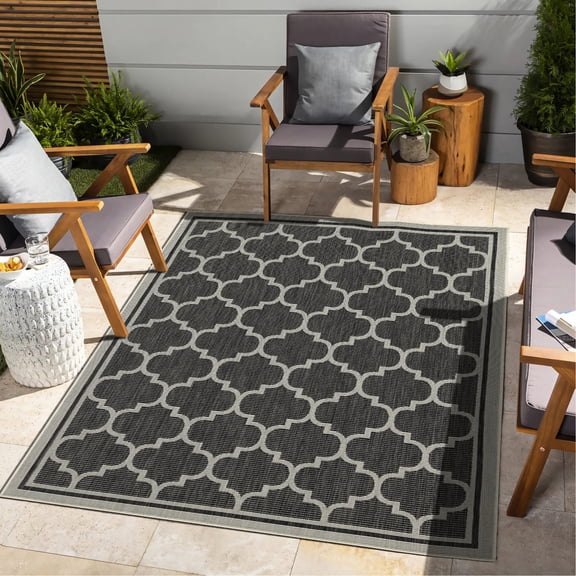 Indoor Outdoor Trellis Rug, Polypropylene Material / Suitable for Living and Outdoor Areas