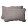 thumbnail image 1 of Indoor-Outdoor Tweed Grey Rectangular Throw Pillow - Set of 2, 1 of 1