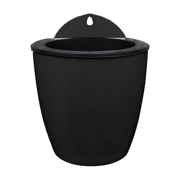 Indoor Outdoor Wall Mounted Planters with Drainage Holes, Durable Plastic Flower Pots for Balcony Terrace Decor, Ideal for Small Plants Flowers, Low Maintenance Versatile Use Black