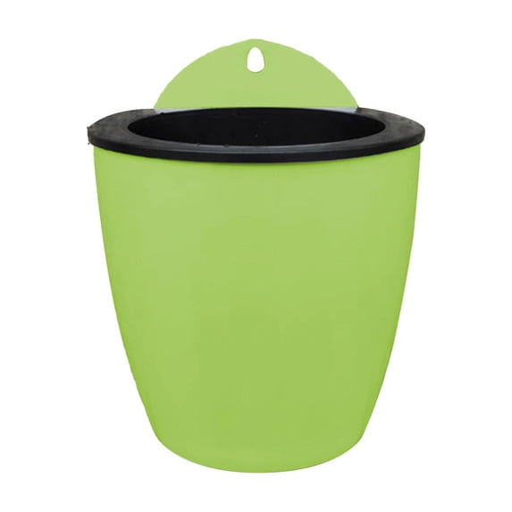 Indoor Outdoor Wall Mounted Planters with Drainage Holes, Durable Plastic Flower Pots for Balcony Terrace Decor, Ideal for Small Plants Flowers, Low Maintenance Versatile Use Green